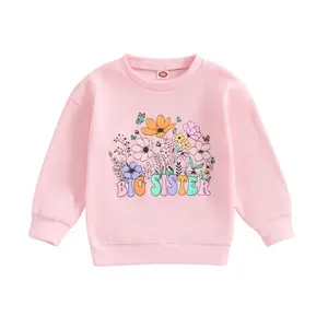 Big Sister Little Sister Matching Outfits Waffle Knit Long Sleeve Sweatshirt Romper Toddler Baby Girls Matching Clothes