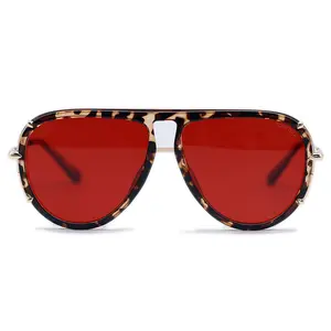 Ivy Luxe - Red Tangle-Free Round Aviator Sunglasses Ivy Luxe - Red Tangle-Free Round Aviator Sunglasses
