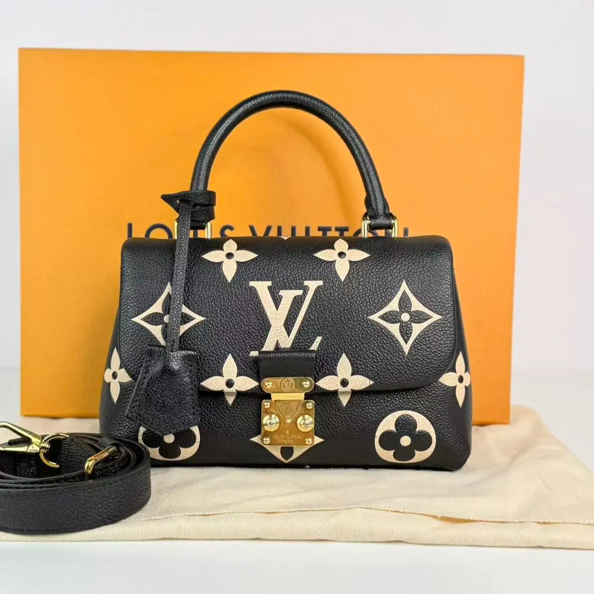 Pre-owned Louis Vuitton Leather Crossbody Bags Madeleine Handbag Bicolor Monogram Empreinte Giant Shoulder Bag