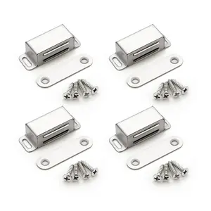 Ravinte Magnetic Door Catch, Brushed Satin Nickel Cabinet Magnets, Strong Cabinet Magnetic Catch Latch, Stainless Steel Magnetic Closures for Kitchen Cabinets Drawer Cupboard Closet
