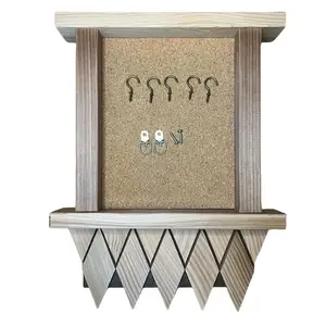 Decorative Key Holder with Unique Wooden Design and Key Hooks for Functional Storage