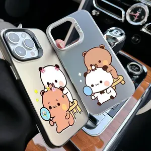 Cute Bubu Dudu Cartoon Phone Case Sleek Silver Shockproof For IPhone 17,16,15,14,13,12,11 Pro Max,Plus,Samsung Galaxy S26 S25 S24 S23 S22
