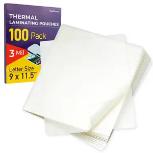 LOTFANCY 100-Pack Clear Thermal Laminating Pouches, 9x11.5in 3mil Thickness Plastic Sheets, Office School Supplies for Business Cards, Photo Paper, Files