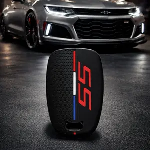 Silicone Car Remote Key Cover Case for Chevrolet Camaro SS and RS 2016-2024 Keychain Holder Key Accessories Auto