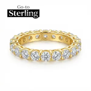 18K Gold Plated S925 Bubble Ring for Women – Solitaire Eternity Band, 925 Sterling Silver 5A Cubic Zirconia Wedding & Engagement Ring, Proposal, Birthday & Anniversary Gift