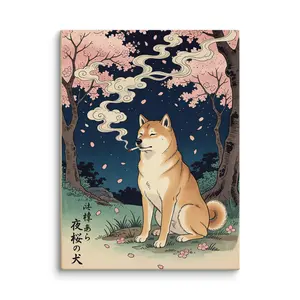 Ukiyo-e Pup Puff Canvas