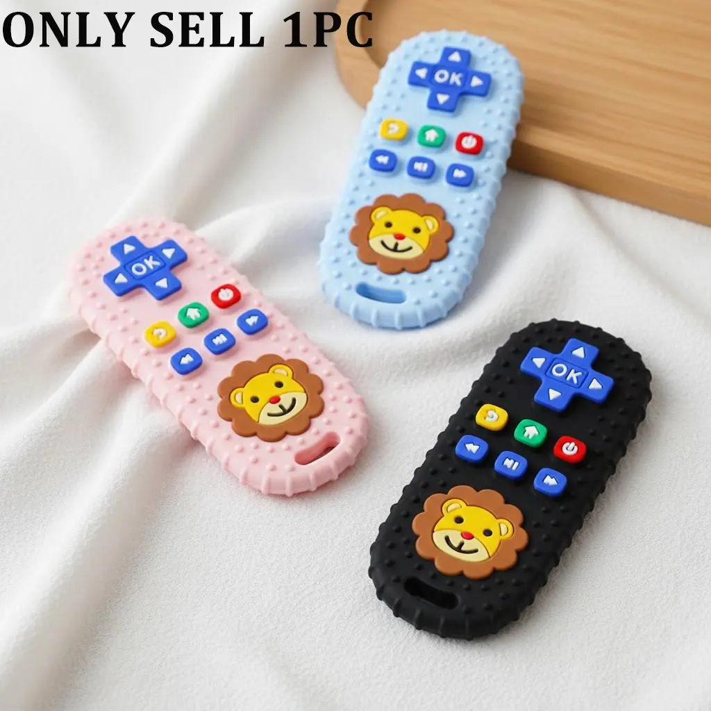 Animal Design Remote Control Teether Toy, 1 Count Safety Soft Silicone Soother Teething Relief Toy, Baby Soothing Teether Toy, Baby Care & Health Product, Sensory Teether