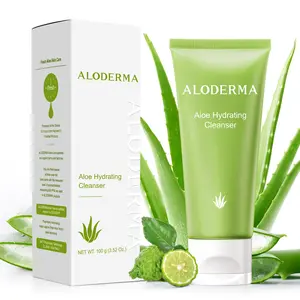 ALODERMA Hydrating Facial Cleanser Made with Fresh Organic Aloe Vera Juice, Shea Butter, & Vitamin E - Moisturizing Cleanser for Normal & Dry Skin, Non-Comedogenic - 3.5oz