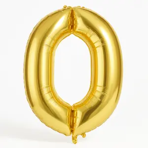 Gold Foil Number 0 Balloon
