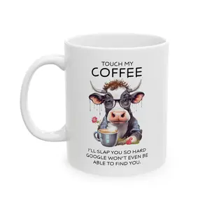 Sarcastic Cow Ceramic Mug, 11oz coffee  cup great gift mom mug unique birthday father day mother christmas romantic gift unique mug ceramic drinkware novelty Bamboo Lids new dad latte cup ceramic  mug pot humor mug