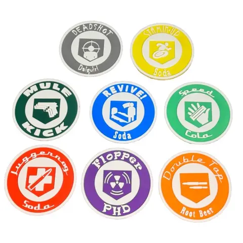 Zombies Duty Call of Coasters Perks Colorful Drink Coasters - 3D Printed Collectible Set for Zombies Fans with Fun Design - Aesthetic, Tableware Iconic and Nostalgic Thick