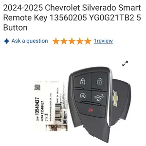 2024-2025 Chevrolet Silverado Smart Remote Key 13560205 YG0G21TB2 5 Button