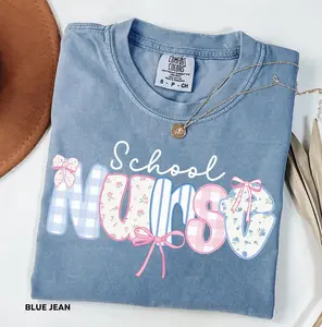 Comfort Colors Coquette School Nurse Shirt