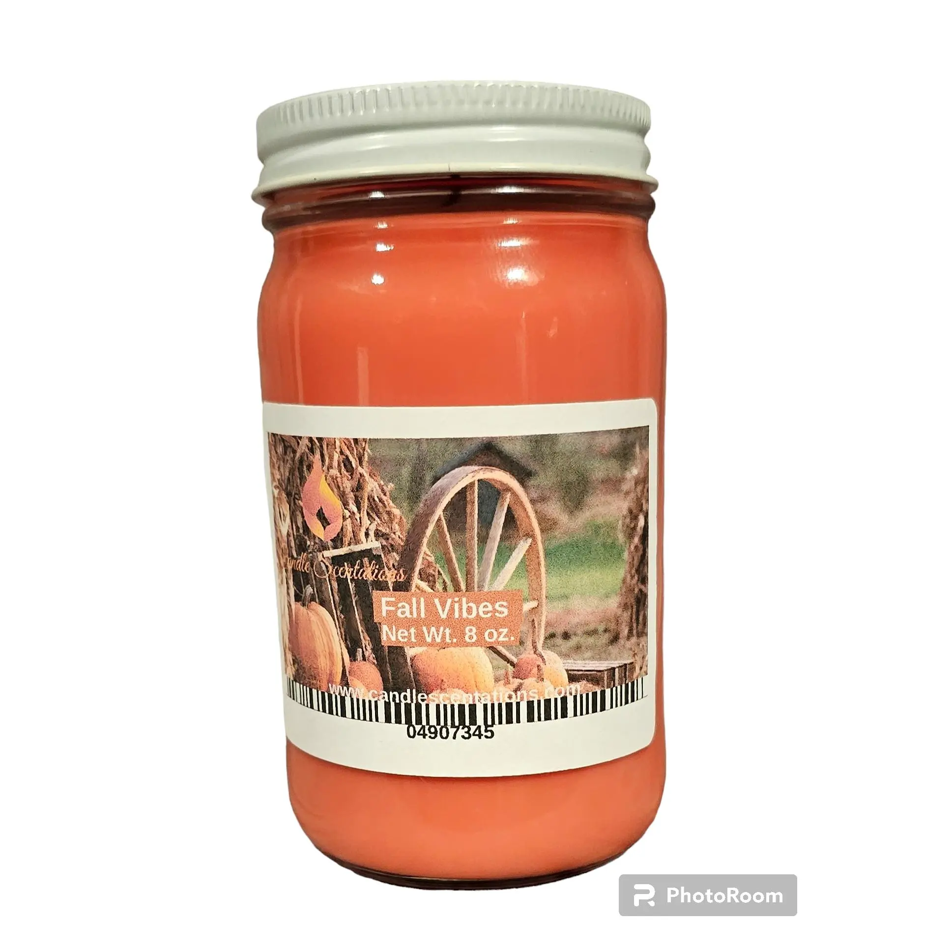 Fall Vibes 8 oz. Candle - Orange Scented Candle for Cozy Decor and Freshening Aroma