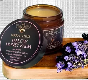 [Handmade] Grass-Fed Tallow & Raw Honey Balm | All-Natural Skin Repair & Hydration | For Soft, Smooth, Radiant Skin