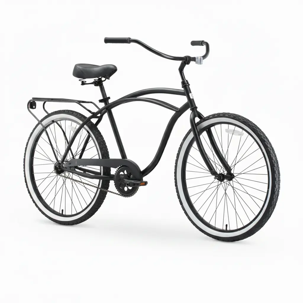 sixthreezero Men's Around The Block 26" Single Speed Beach Cruiser Bike - Matte Black (Pre-Assembled)