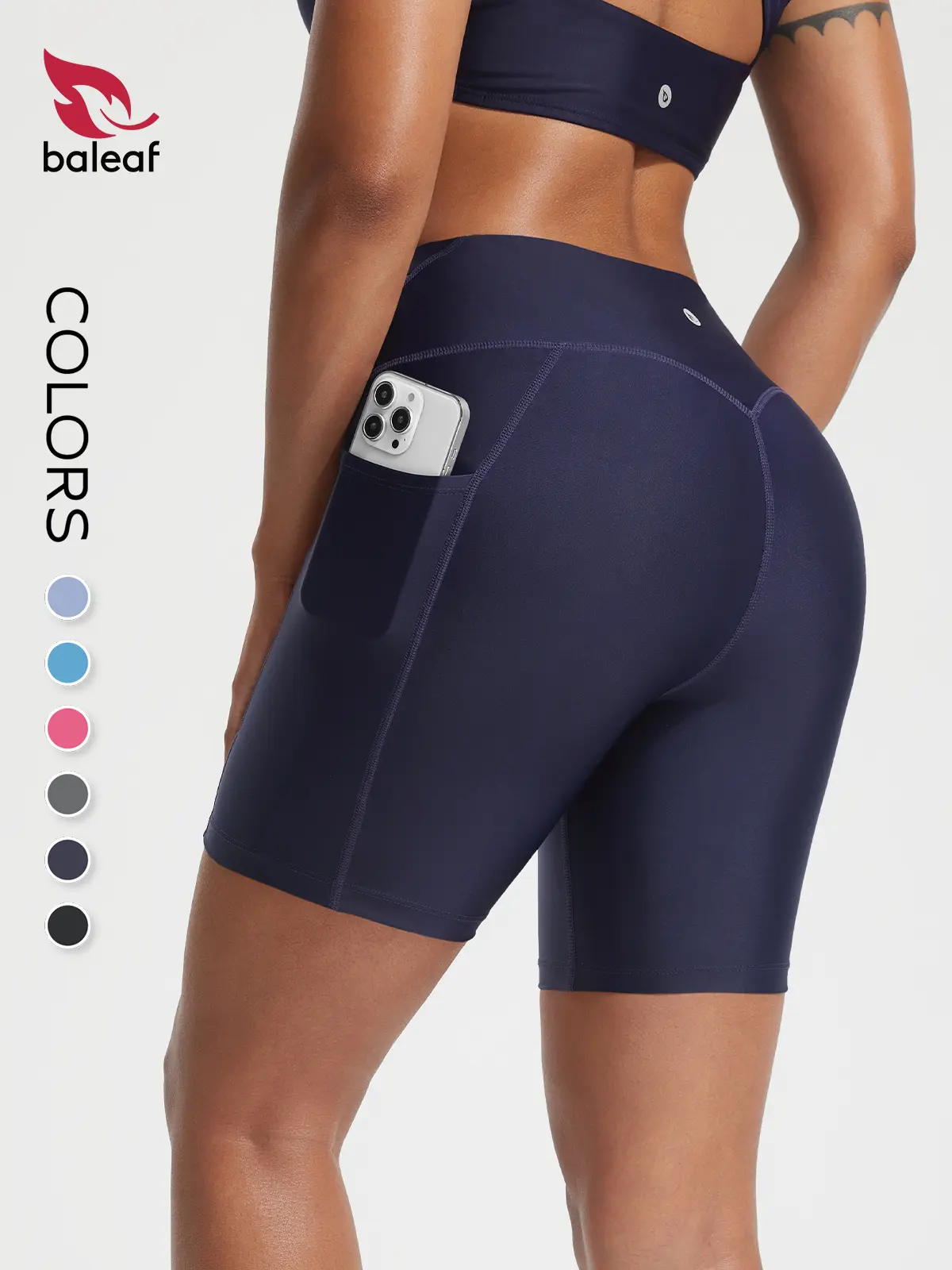 BALEAF Women's High Waisted Tummy Control Swim Shorts Board Shorts with Pockets UPF50+ Sun Protection Quick Dry Lightweight Stretch Breathable Tankini Swimsuit Bottoms Versatile Multi Use Shorts for Swimming Beach Tennis Gym Travel Hiking #Summervibes sum