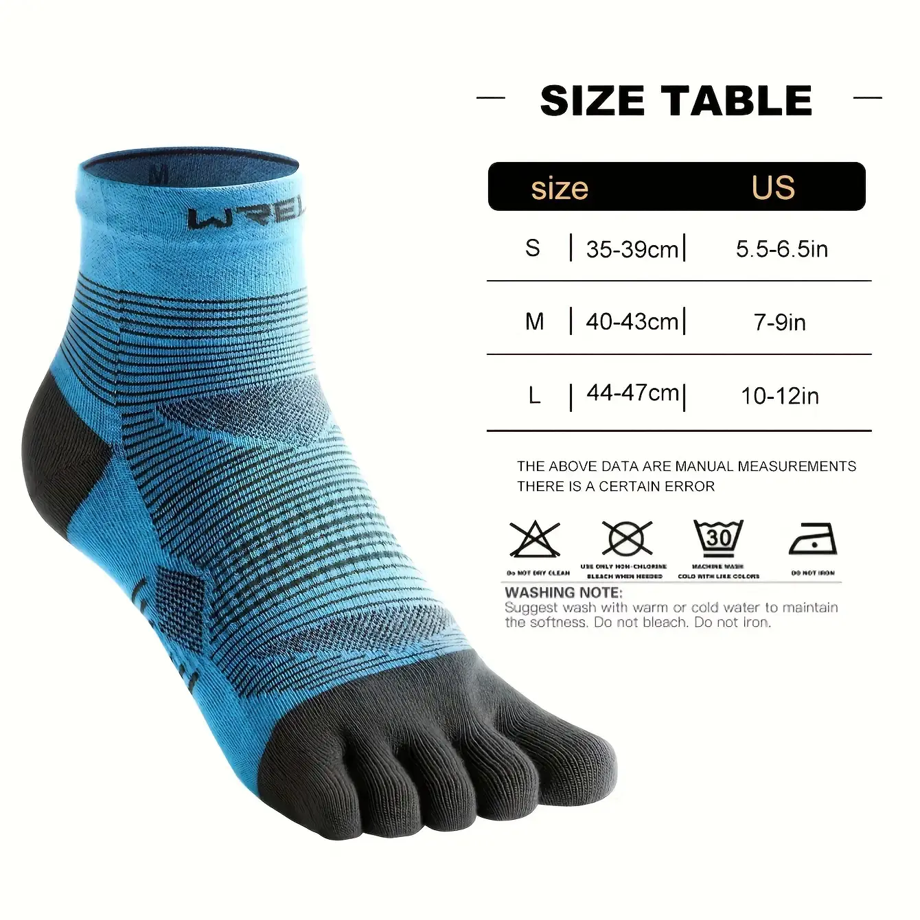 3 pairs • WRELS thermal five-finger socks • 200-needle thick material • Comfortable breathable non-slip mid-leg • Outdoor running hiking cycling skiing marathon fitness • Winter socks for men plus size thigh high