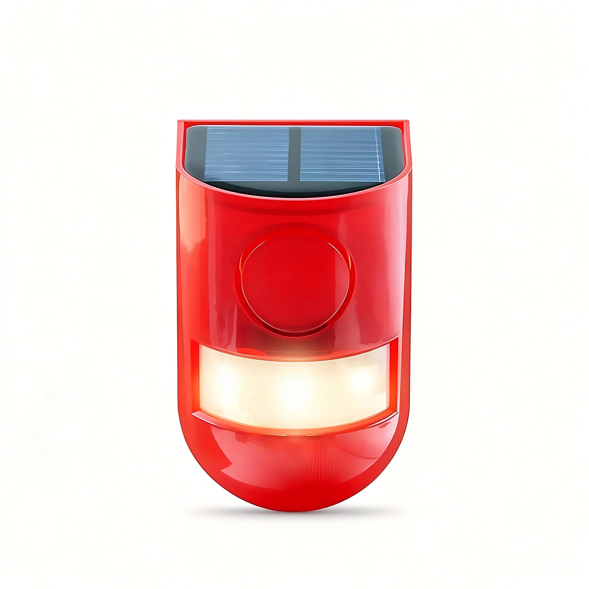 Outdoor Solar Alarm with 110° Wide Angle Motion Sensor, 5-8M Detection Range, Waterproof Flashing Warning Light & Loud Siren, Intruder Deterrent for Chicken Coop, Farm Fence