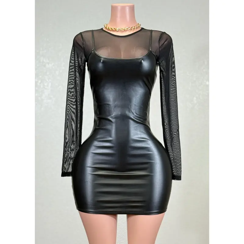 alicia mixed media midi dress