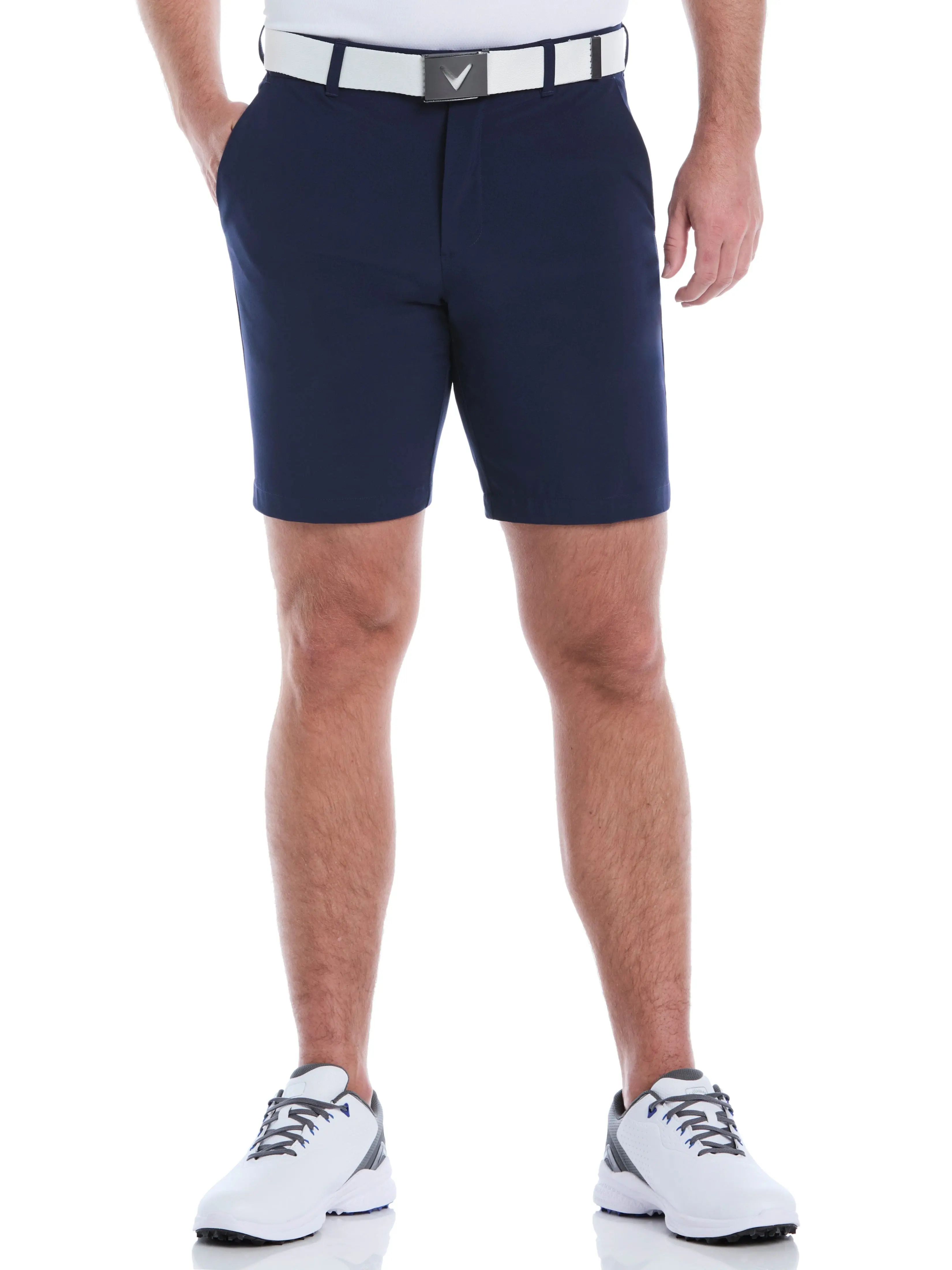 Mens 9" Flat Front Stretch Golf Short