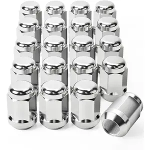 1/2”-20 Lug Nuts with Cone Seat, 3/4" 19mm Hex 1.38x0.87 in. Chrome Plated Wheel Lug Nuts Compatible With Ford Mustang,Explorer,F-150,Dodge Ram 1500,Jeep Wrangler, Set of 20