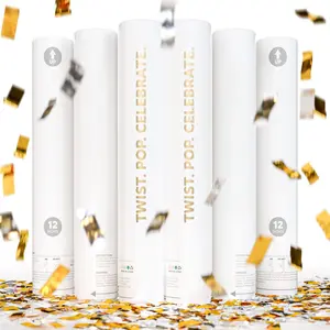 &  Confetti Poppers Confetti Cannon | 6 Pack |  Poppers Decoration for Wedding, Engagement, Graduation, Birthday | Wedding  Favors | Launches 25 ft | 12 inch |