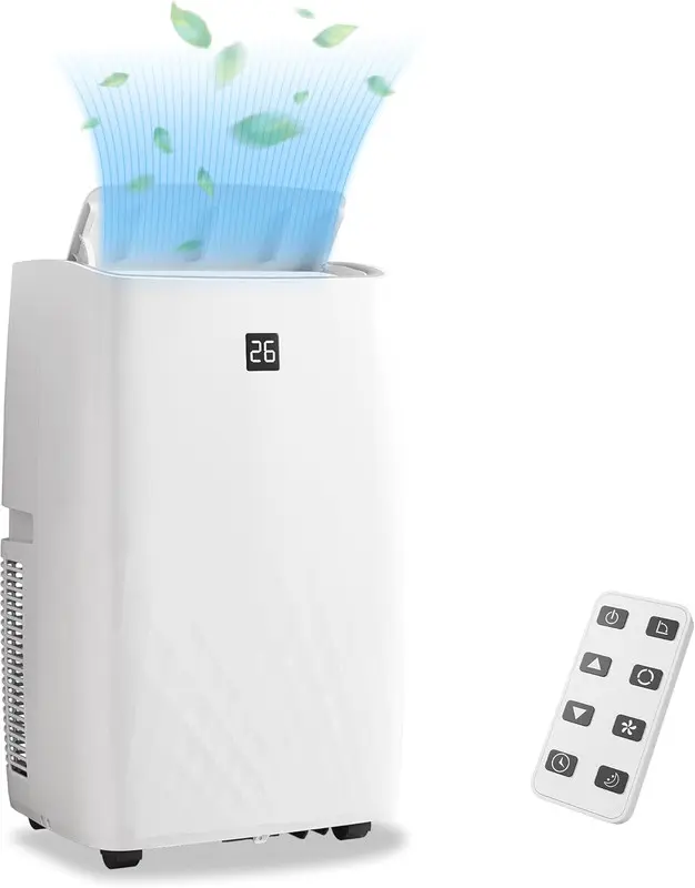 【Christmas Gift】12,000 BTU Portable Air Conditioner - Multi Function Airconditioner with Portable Aircon, LED Display, Caster Wheels, Customizable Settings, Remote Control, Sleep Mode, 24H Timer, Easy Window Installation Kit, Cools 700 Sq. Ft. Rooms