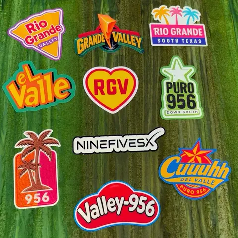 RGV956 Mini Sticker Pack1 - Rio Grande Valley South Texas El Valle Ninefivesix Puro 956 Down South Cuuuuhh Del Valle Valley 956 Artistic Stickers Waterproof Weather Proof
