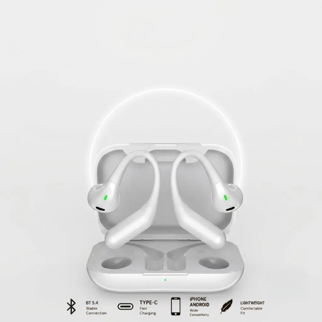 Air6 Wireless Bluetooth Headphones, semi-in-ear, over-ear type, suitable for exercising, large battery, long-lasting, for esports and video games.