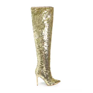 Frederick's Of Hollywood Vitoria Sequin Knee High Boots