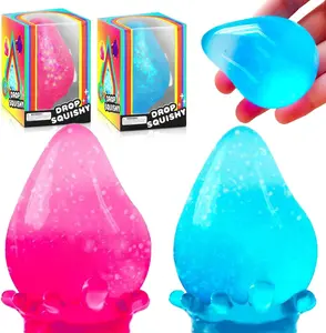 2 Pack Fidget Toys Stress Cube, Cube Squishies Anxiety Stress Relief, Ice Squishy Stress Cube-Drop Malt Sugar Balls, Sensory Toys for Kids with Autism, Fidgets for Classroom Prize Toys