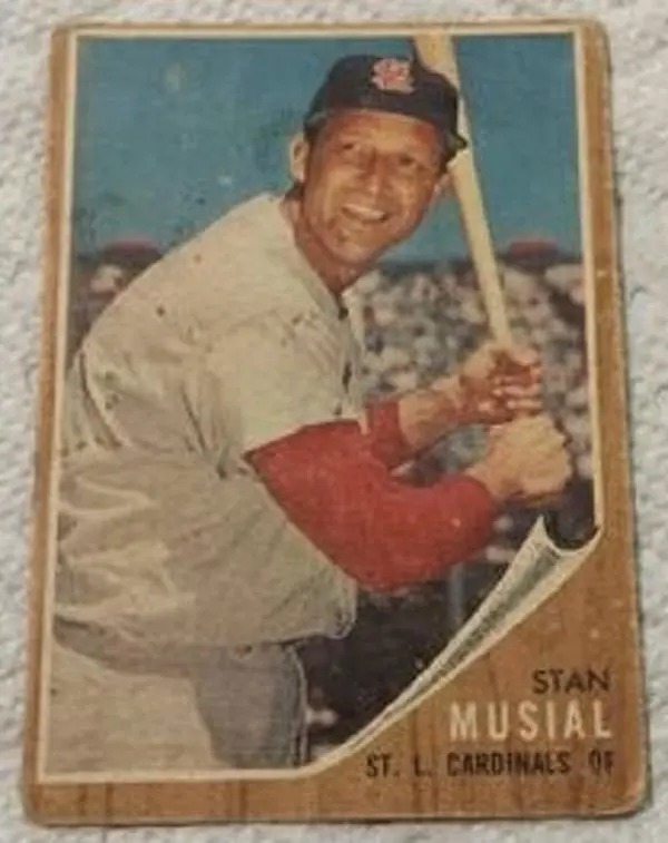 1962 Topps baseball Stan Musial #50, St. Louis CARDINALS (HOF)