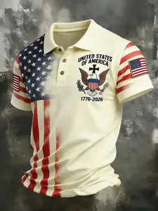 American Flag 3D Polo Shirt, Freedom 250th Anniversary Shir, 1776–2026 Independence Anniversary Shirt, Fourth of July Patriotic Gift
