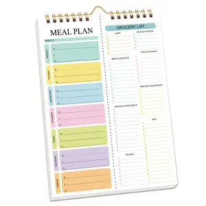 Wall Mountable Magnetic Meal Planning Notebook 52 Sheets Daily Weekly Menu Planner Grocery Checklist Household Food Arrangement Journal-MM1