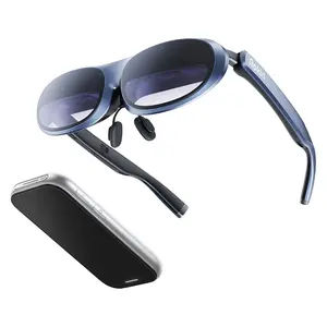 Rokid Max AR Glasses + Station2 with 3-Screen Display, Smart Glasses with 360'' Micro-OLED Virtual Theater, 50° FOV, 600nits Brightness, 5000mAh Battery, 8GB+128GB