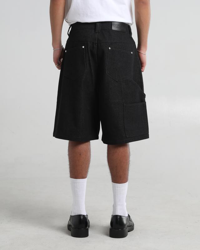 Double Knee Paisley Denim Shorts