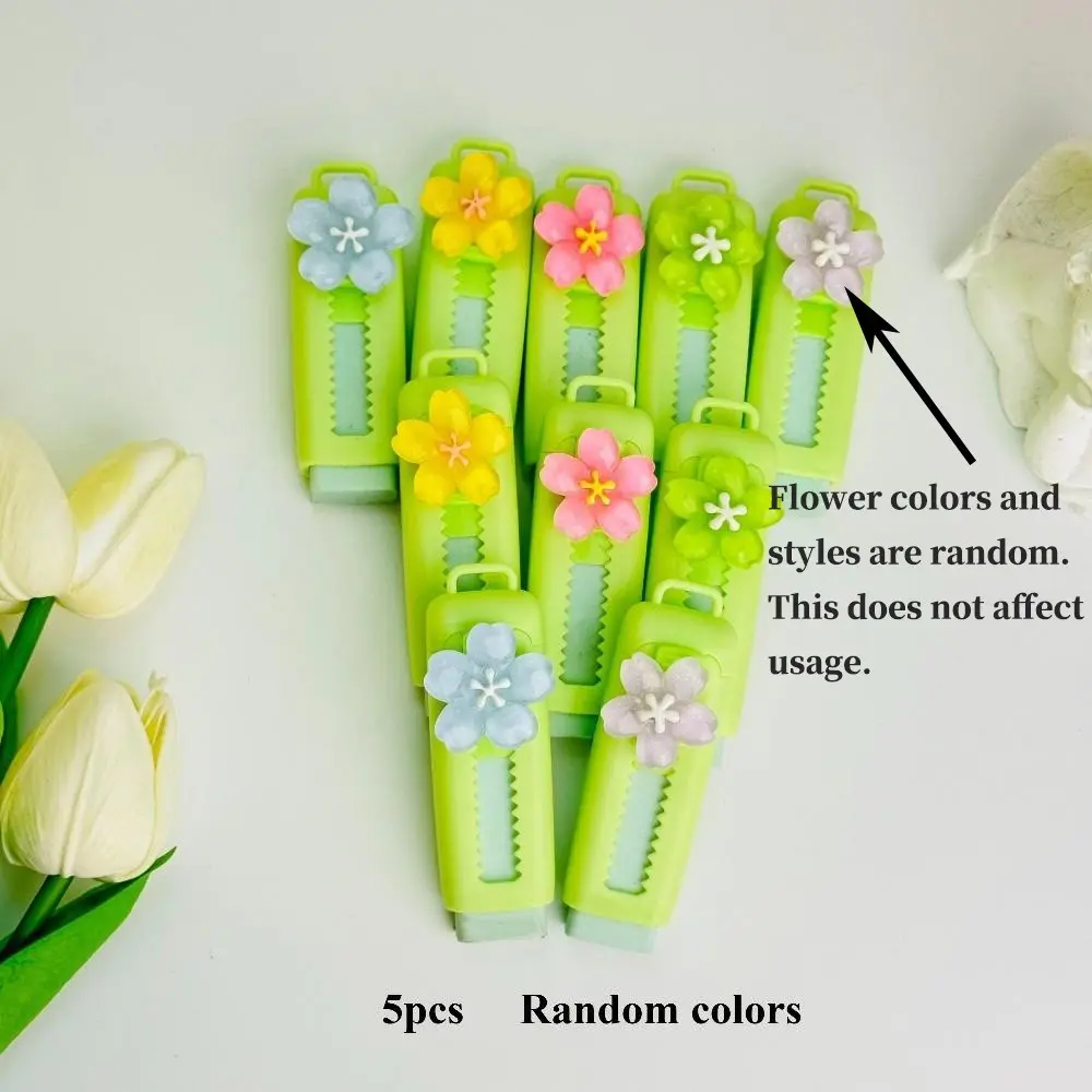 Cute Flower Style Erasers, Multifunctional Hanging Flowers Random Colors, Essential for Writing and Drawing, School Supplies