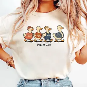[Sale off up to 50%] Surely Goodness Mercy Psalm 23:6 Goose Christian Shirt, Graphic Streetwear T-shirt