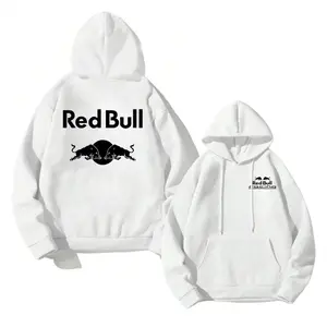 White Letter Graphic Hooded Sweatshirt Classic Unisex Hoodie Premium Polyester Knit Regular Fit Streetwear for Fashion Lovers