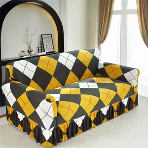 Plaid Pattern Sofa Cover, 1 Count Sofa Slipcover, Dustproof Sofa Cover, Sofa Protector for Home Living Room, Home Decor, Dustproof Couch Protector