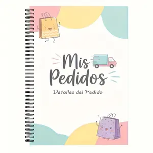 My Order Tracking Log Book, Cross-Border Shopping Parcel Management Coil Notebook, Spanish Theme Shopping List Planning Journal