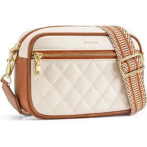 nuoku Quilted Crossbody Bags for Women Wallet Purse with Phone Pocket, Small Travel Purses Anti Theft, Wide Guitar Strap| Quilted, with Phone Pocket, Small, Anti Theft, Wide Guitar Strap