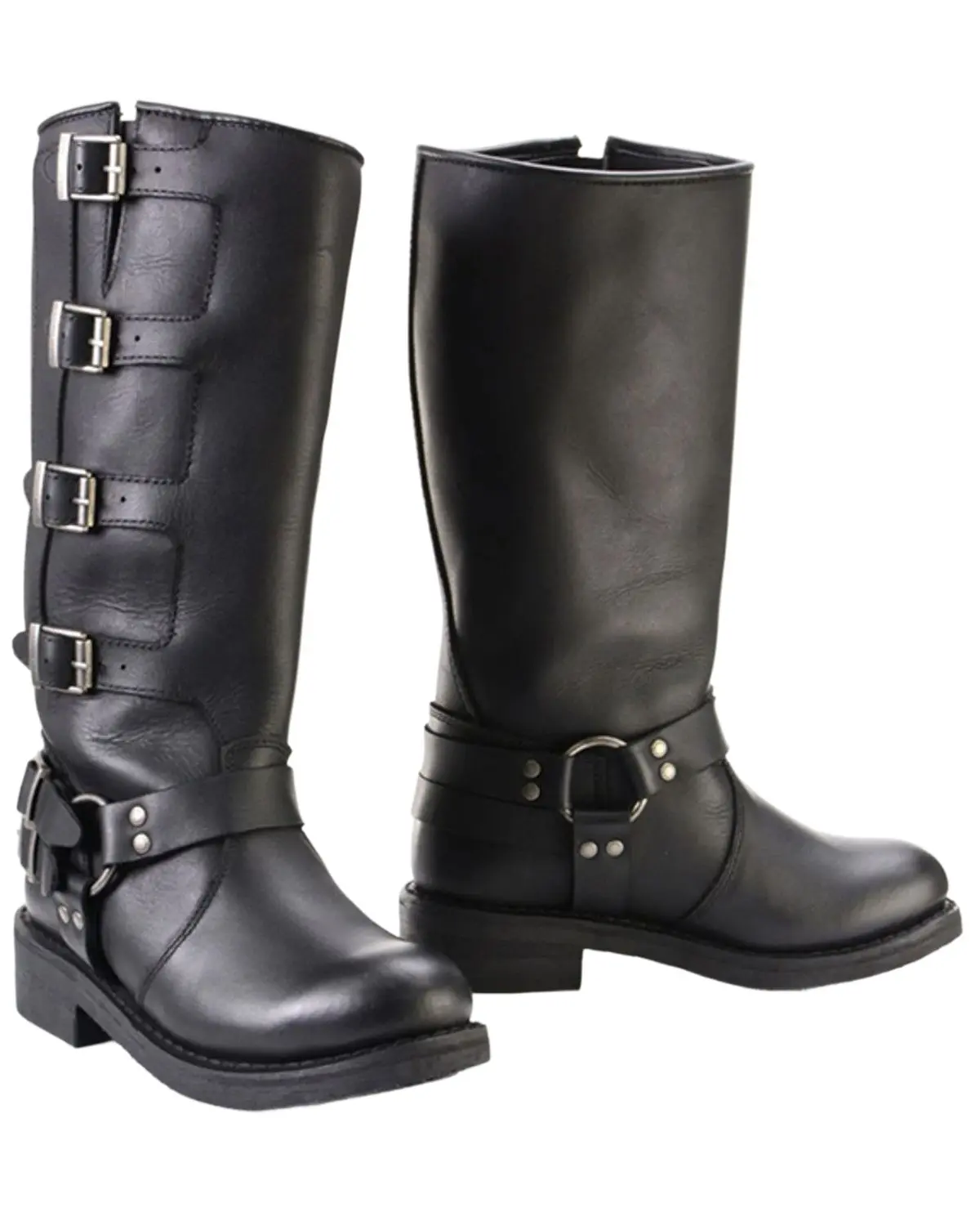 Milwaukee Leather Women's Women'S Buckle Detail Tall Motorcycle Boot - Mbl9346
