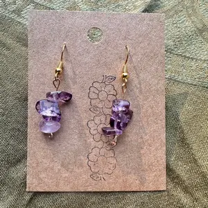 Chunky Amethyst crystal earrings