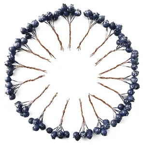 Fake Blue Berry Artificial Fruits Plastic Foam Christmas Fake Silk Flowers Home Decorative Party Wedding (Blue) - 20 PCS Decoration Props Table Decoration