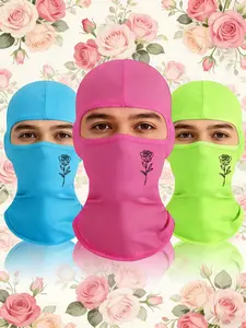 3pcs/2pcs/1pc Unisex Rose Flower Printing Balaclava Mask Ski Mask for Men Women Suitable for Outdoor Sports Daily Wear Gift Hat