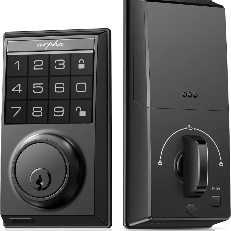 Keyless Access Smart Deadbolt with Keypad for Front Door, 47 User Codes, Low Battery Alert, IP54 Rating, 1-Touch Lock, Anti-Peep Password, ANSI Grade 3 Security, Code Entry Function, Electronic Access Solution