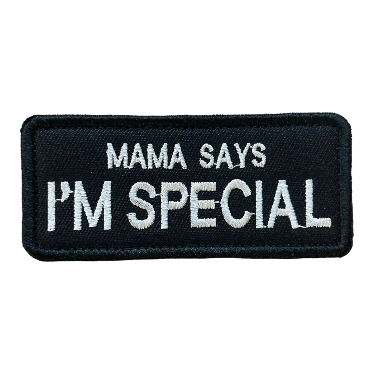 Mama Says I'm Special Embroidered Tactical Morale Military Patch, 3.54" x 1.57" Removable Hook & Loop Emblem for Backpacks, Clothes | Sewing Accessories Patches", Embroidered Patch