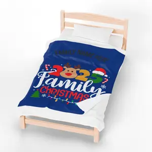 Personalized 2025 Family Christmas Blanket Custom Name Holiday Plush Throw Ultra Soft Velveteen Medium Weight Vibrant Print Durable Stitching